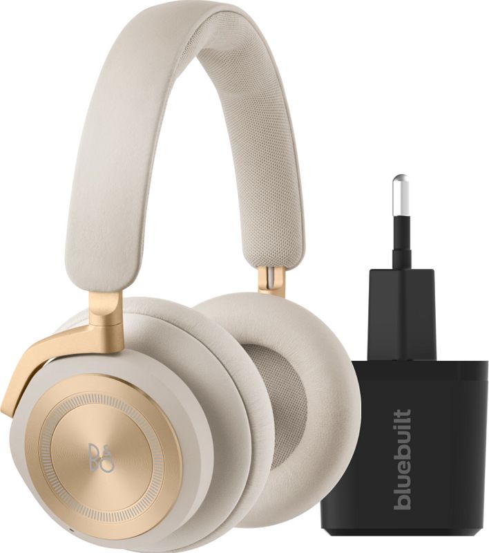 Foto van Bang & olufsen beoplay hx goud + bluebuilt quick charge oplader met usb a poort 18w zwart