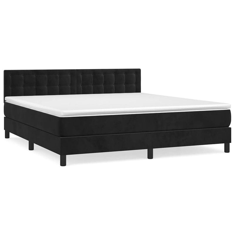 Foto van The living store boxspringbed - the living store boxspring bed - 203 x 160 x 78/88 cm - zacht fluweel+praktisch