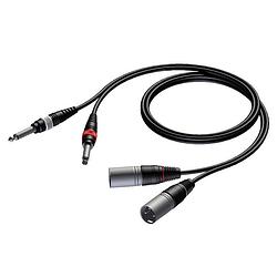 Foto van Procab cab708 basic 2x xlr male - 2x jack male 3.00 meter