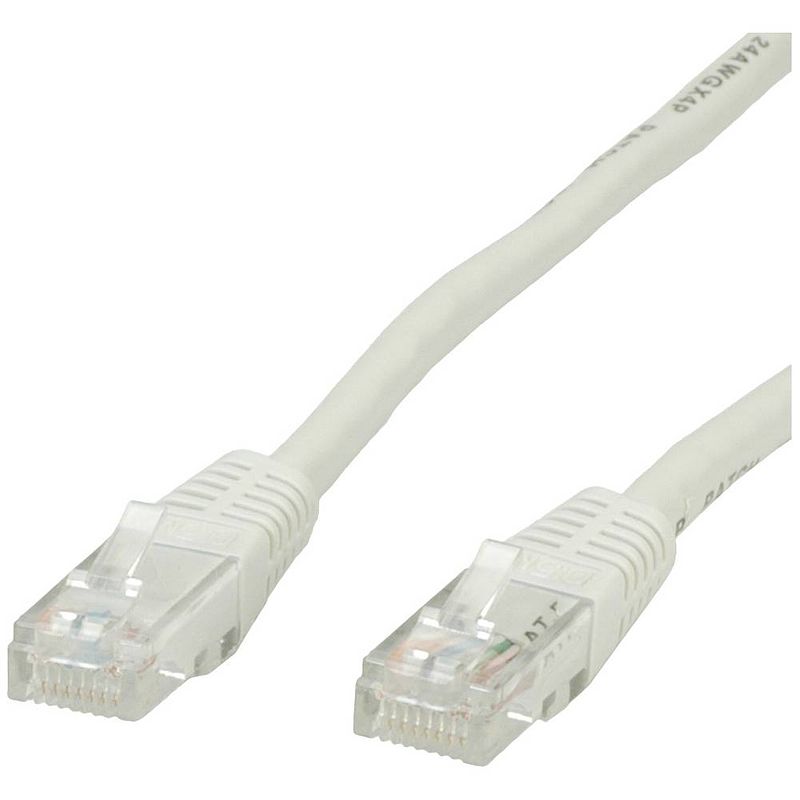 Foto van Value 21.99.0501 rj45 netwerkkabel, patchkabel cat 5e u/utp 1.00 m grijs 1 stuk(s)