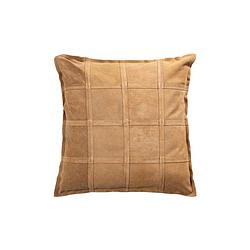 Foto van Ptmd cobie camel suede leather cushion square l