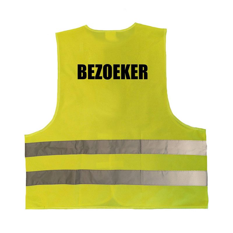 Foto van Bezoeker vestje / hesje geel met reflecterende strepen voor volwassenen - veiligheidshesje