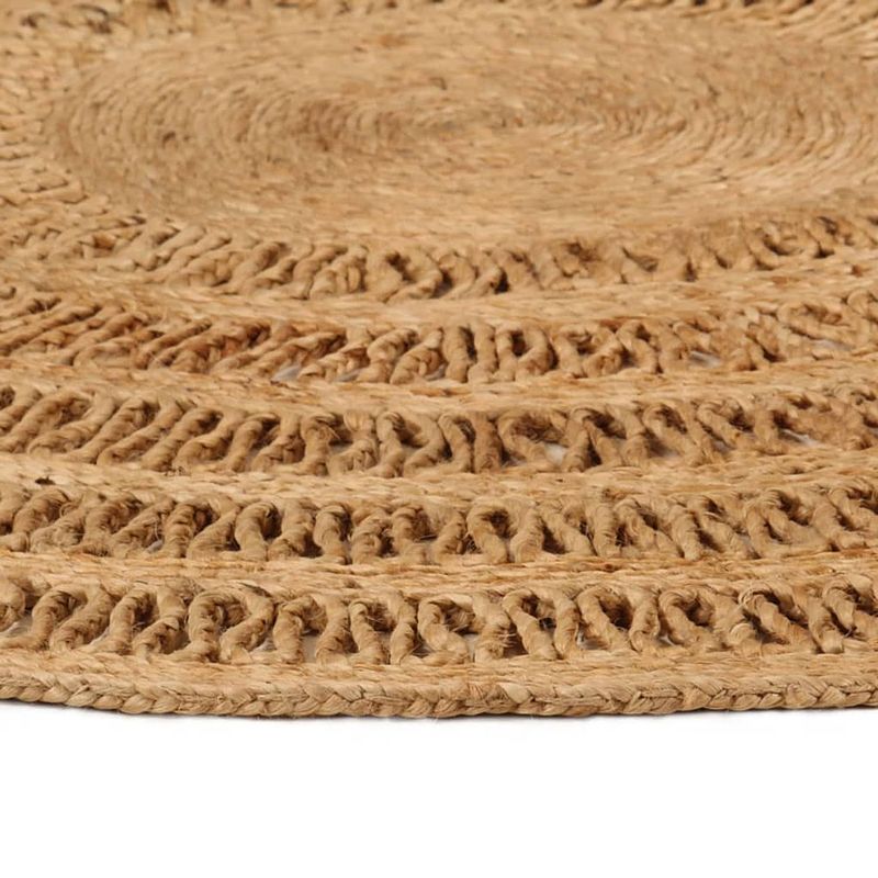 Foto van The living store jute tapijt - rond - 180 cm diameter - natuurlijke toon - handgemaakt