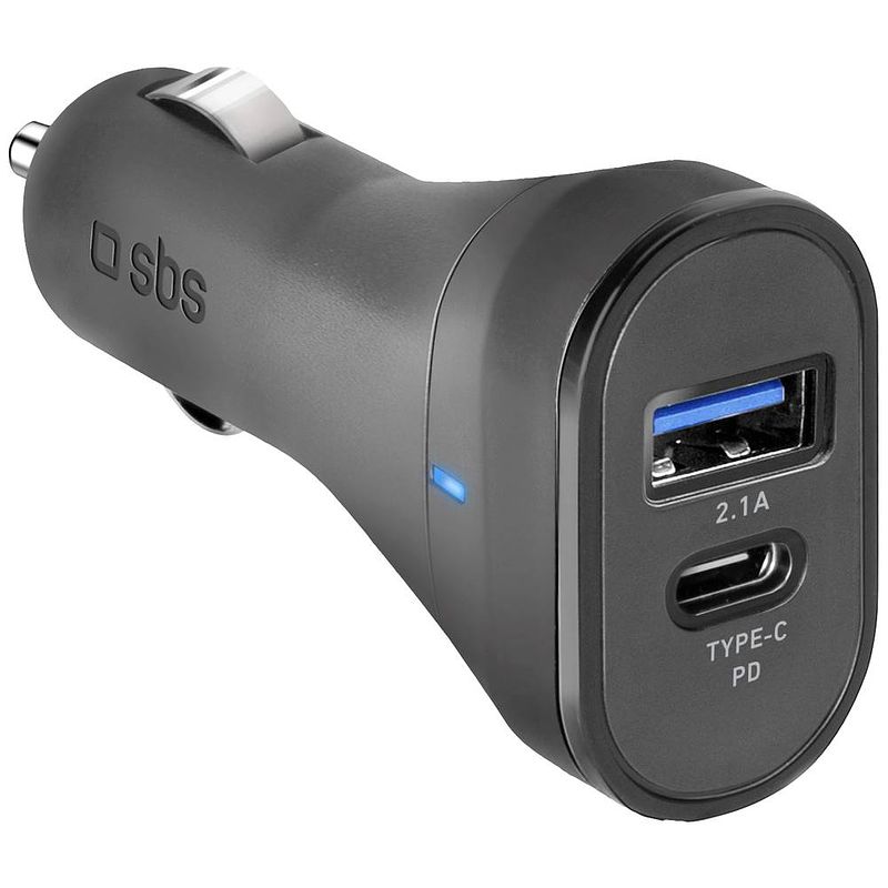 Foto van Sbs mobile typ c - usb kfz-ladegerät von 2.1a usb-oplader 10 w auto, vrachtwagen uitgangsstroom (max.) 2.1 a aantal uitgangen: 2 x usb-c bus (power delivery),