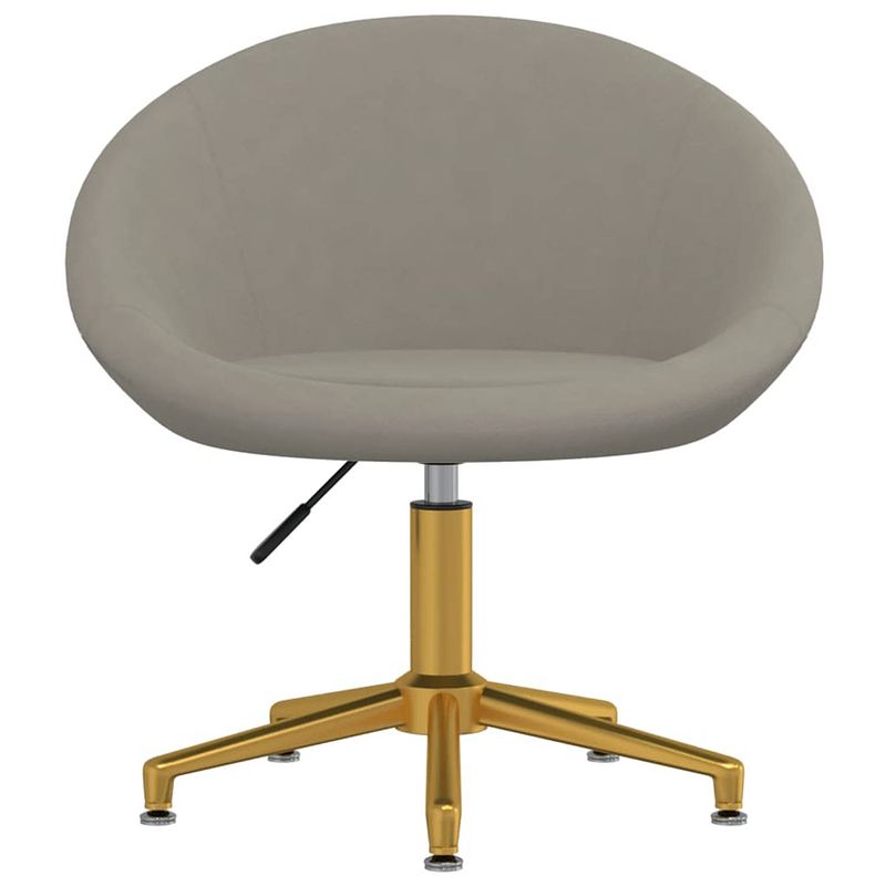 Foto van The living store eetkamerstoelen - fluweel - lichtgrijs - 66.5 x 58.5 x (68-80) cm - gasveermechanisme