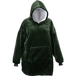 Foto van Unique living - oversized fleece hoodie donkergroen