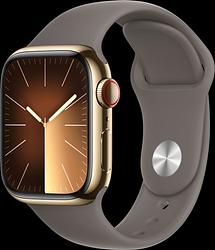 Foto van Apple watch series 9 4g 41mm goud rvs sportband m/l