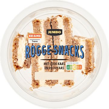 Foto van Jumbo rogge snacks met oude kaas en roomkaas 100g aanbieding bij jumbo | 3 voor 6.00