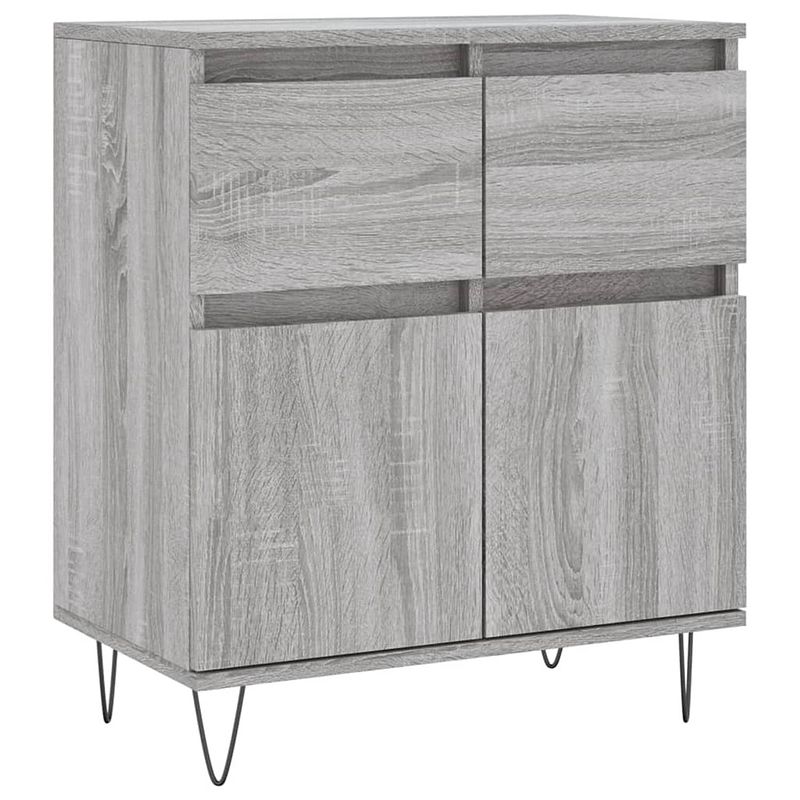 Foto van Vidaxl dressoir 60x30x75 cm bewerkt hout grijs sonoma eikenkleurig