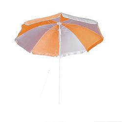 Foto van Parasol - oranje/wit - d120 cm - uv-bescherming - incl. draagtas - parasols