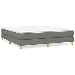 Foto van The living store boxspringframe - donkergrijs - 203 x 180 x 25 cm - stof - multiplex - voor matras 180 x 200 cm -