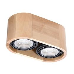 Foto van Sollux plafondlamp basic 2 lichts hout