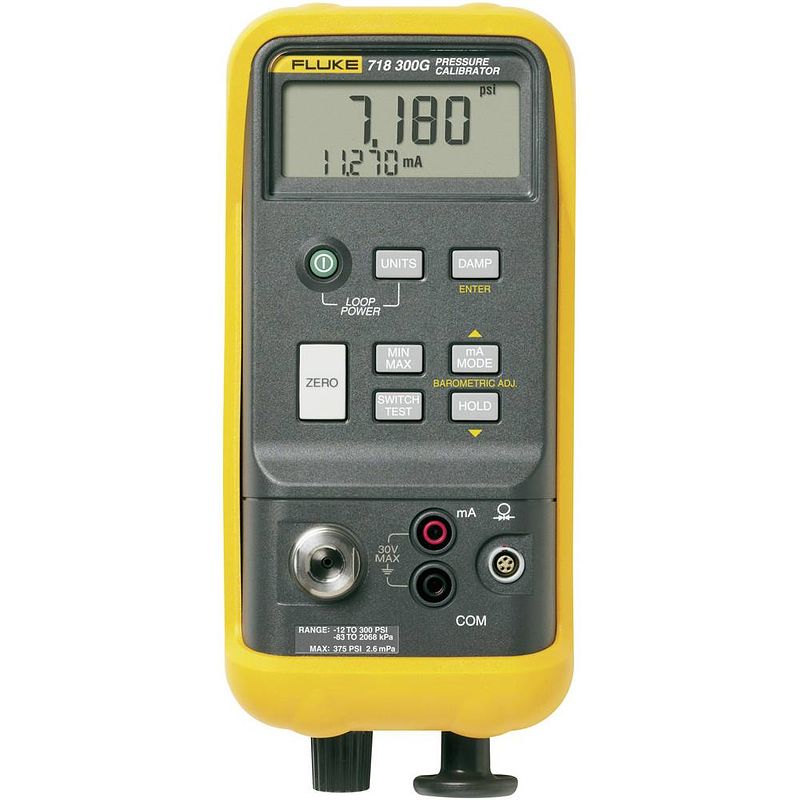 Foto van Fluke 718 300g kalibrator druk, stroomsterkte 2x 9 v batterij (blok), meegeleverd