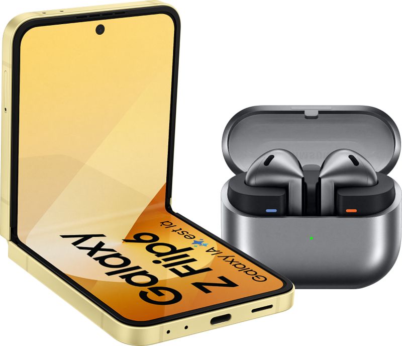 Foto van Samsung galaxy z flip 6 256gb geel 5g + samsung galaxy buds3