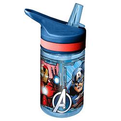 Foto van Marvel avengers drinkfles/drinkbeker/bidon met drinktuitje - blauw - kunststof - 400 ml - schoolbekers