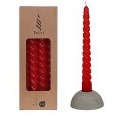 Foto van Twisted candles set 4 st. red