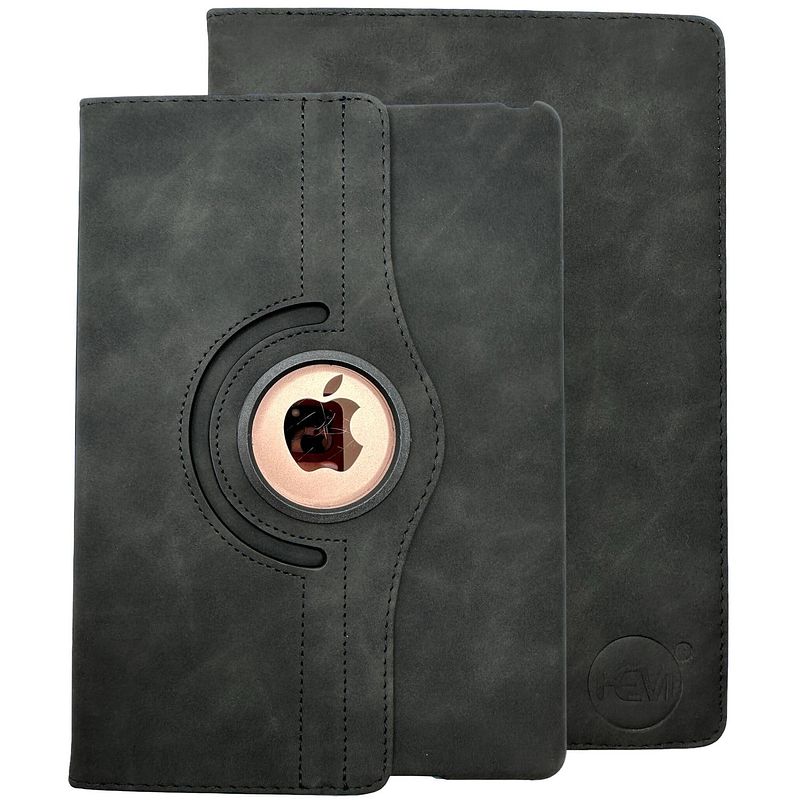 Foto van Hem silky black ipad hoes voor ipad (2019 / 2020 / 2021) - 10.2 inch draaibare autowake cover - met stylus pen