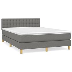 Foto van The living store boxspringbed - pocketvering - middelhard - donkergrijs - 140x190x78/88 cm