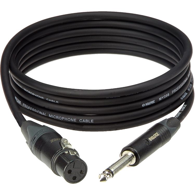 Foto van Klotz m1fp1n0200 neutrik xlr/f 3p - jack 2p microfoonkabel 2m