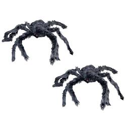 Foto van 2x stuks horror decoratie spin zwart 40 cm - feestdecoratievoorwerp