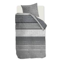 Foto van Beddinghouse dylano flanel dekbedovertrek - 1-persoons (140x200/220 cm + 1 sloop) - flanel - grey