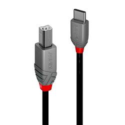 Foto van Lindy usb-kabel usb 2.0 usb-c stekker, usb-b stekker 2 m zwart 36942