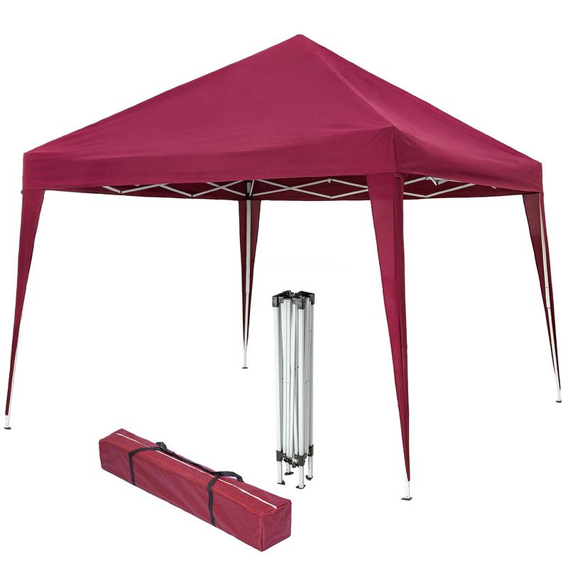 Foto van Paviljoen opvouwbaar partytent vouwtent rood 3*3m 401622