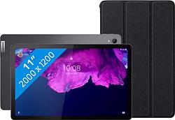 Foto van Lenovo tab p11 128gb wifi grijs + just in case smart tri-fold book case zwart