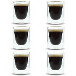 Foto van Orange85 espresso kopjes - set van 4 - glazen - dubbelwandig - glas - 80ml - 5.5 x 7.5 cm