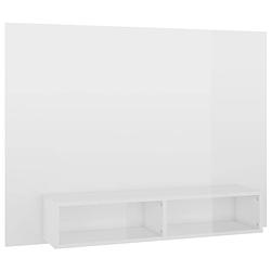 Foto van The living store tv-wandmeubel - hifi-kast - 120 x 23.5 x 90 cm - hoogglans wit