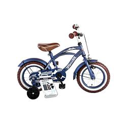 Foto van Volare kinderfiets blue cruiser - 12 inch - blauw - inclusief ways bandenplakset