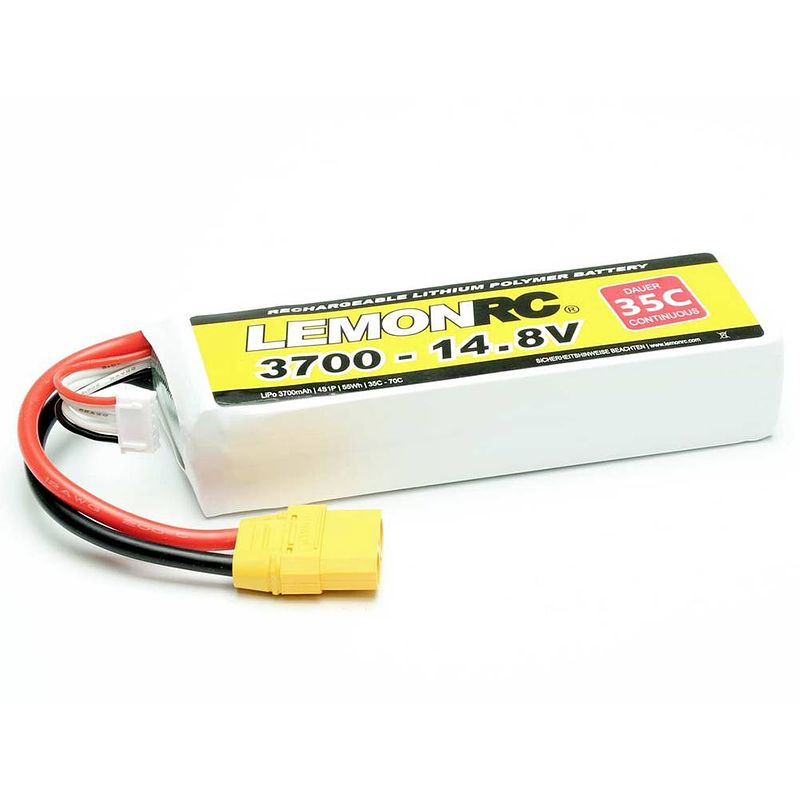 Foto van Lemonrc lipo accupack 14.8 v 3700 mah aantal cellen: 4 35 c softcase xt90