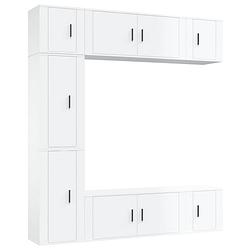 Foto van The living store televisiekastenset - hoogglans wit - 2x 100x34.5x40cm - 2x 40x34.5x80cm - 3x 40x34.5x40cm