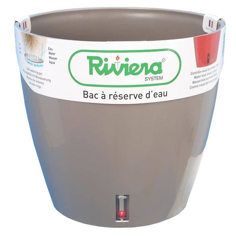 Foto van Riviera eva nieuwe ronde plastic pot - ø 46 cm - 49 l - taupe