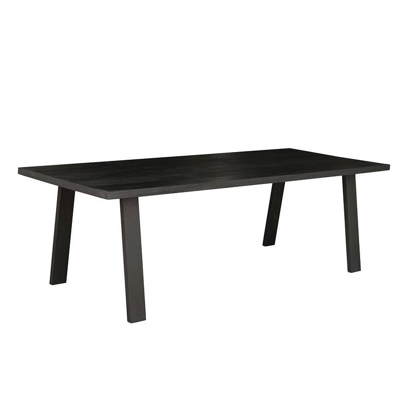 Foto van Giga meubel eettafel zwart - mangohout - 160cm - eettafel nathan