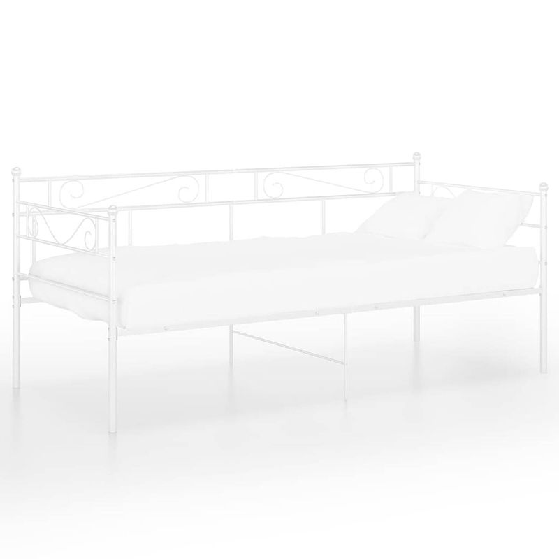 Foto van The living store bedbank - comfort - meubel afmeting- 206.5 x 95 x 89.5 cm ken- zijplank kleur- wit materiaal-