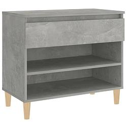 Foto van The living store schoenenkast betongrijs - 70x36x60 cm - hoge kwaliteit hout - 2 vakken