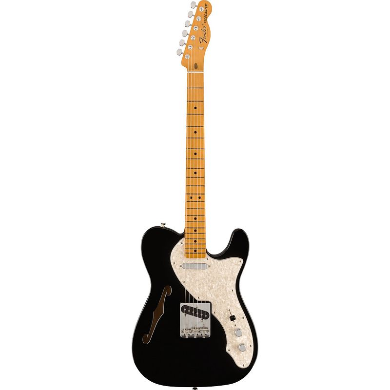 Foto van Fender vintera ii 60s telecaster thinline mn black elektrische gitaar met gigbag