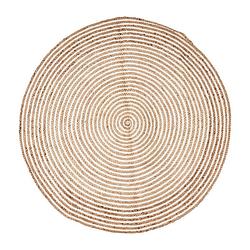 Foto van Vloerkleed jute - rond - naturel/wit - 120 cm