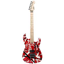 Foto van Evh striped serie elektrische gitaar rood-wit-zwart
