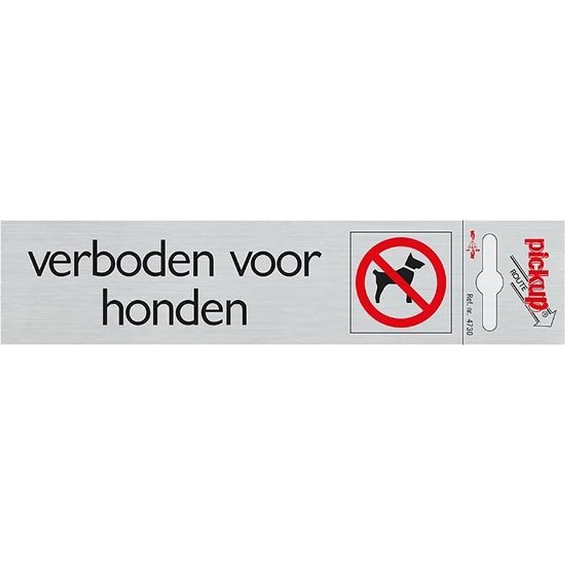 Foto van Pickup - route alulook 165 x 44 mm sticker verboden voor honden