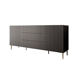 Foto van Meubella dressoir king - 180 cm - mat zwart - met lades