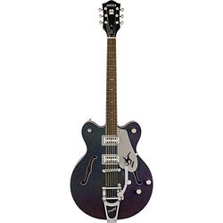 Foto van Gretsch electromatic john gourley broadkaster iridescent black semi-akoestische gitaar