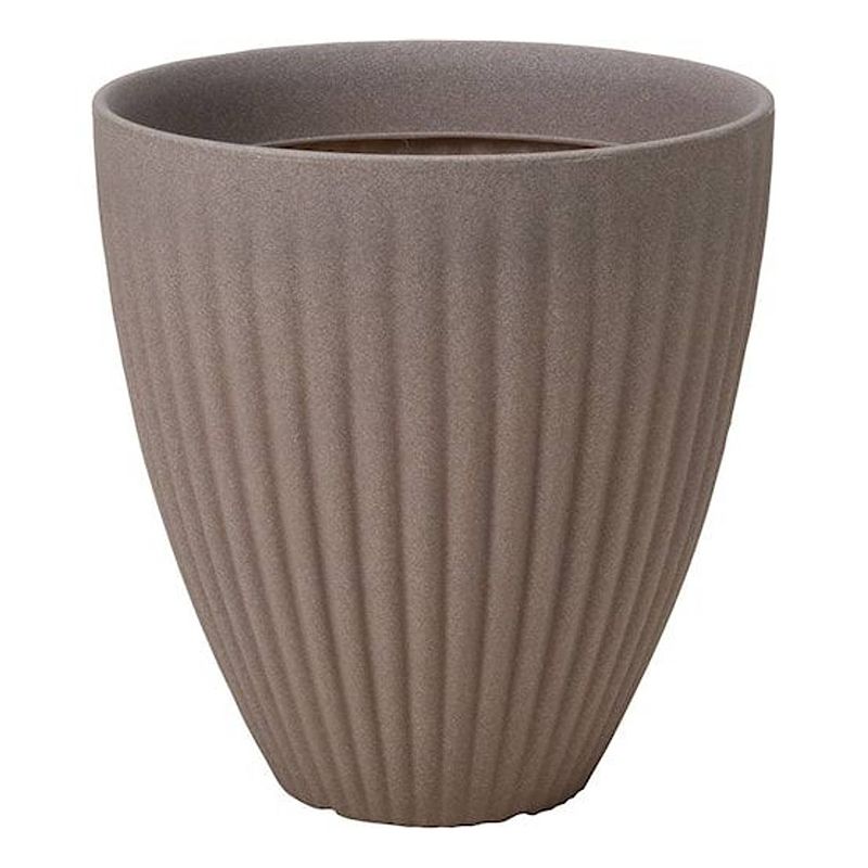 Foto van Pro garden 3 x bloempot lotus rond 40x42cm taupe