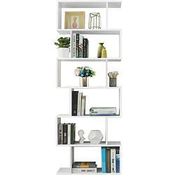 Foto van Nancy'ss houten boekenkast - 6 niveaus - standaardplank - vrijstaande kast - boekenrek - boekenkasten