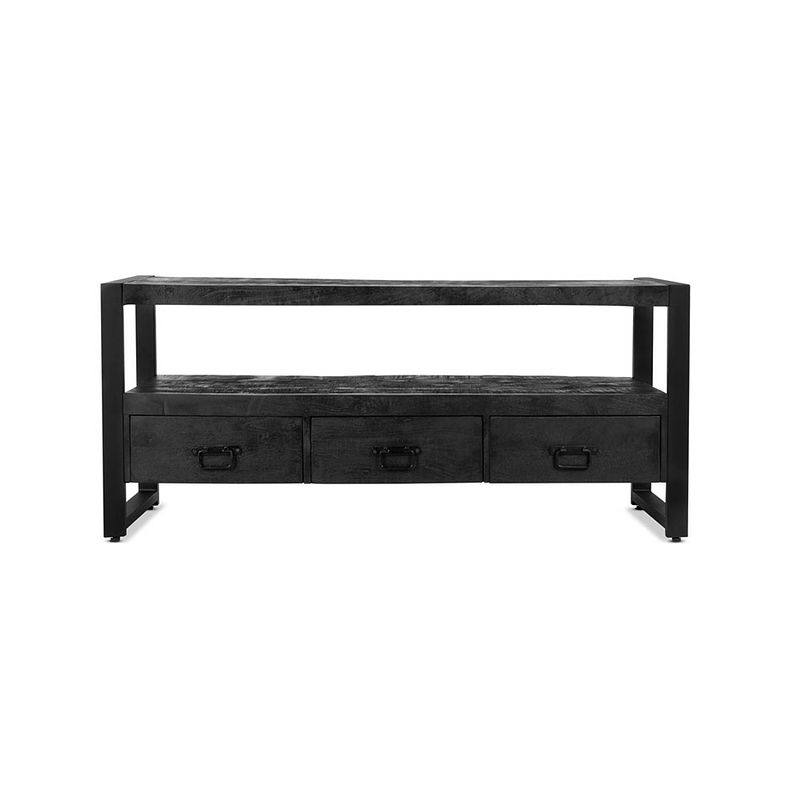 Foto van Benoa britt 3 drawer tv cabinet black 150 cm