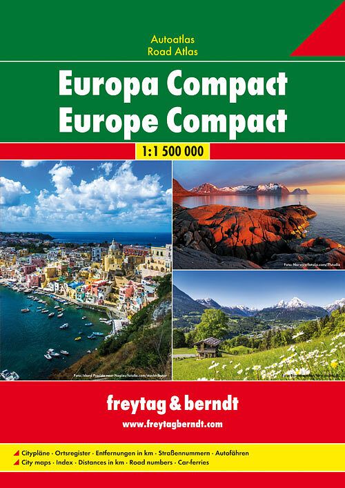 Foto van Europa compact wegenatlas f&b - paperback (9783707915501)
