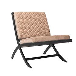 Foto van Bronx71 design fauteuil madrid velvet luxury taupe.