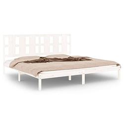 Foto van The living store bedframe massief hout wit 180x200 cm 6ft super king - bed