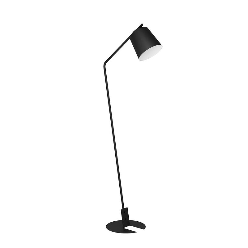 Foto van Eglo oneda vloerlamp - e27 - 160,5 cm - zwart, wit